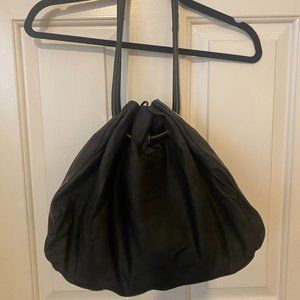 Kate Spade Black Leather Draw String Hobo Bag